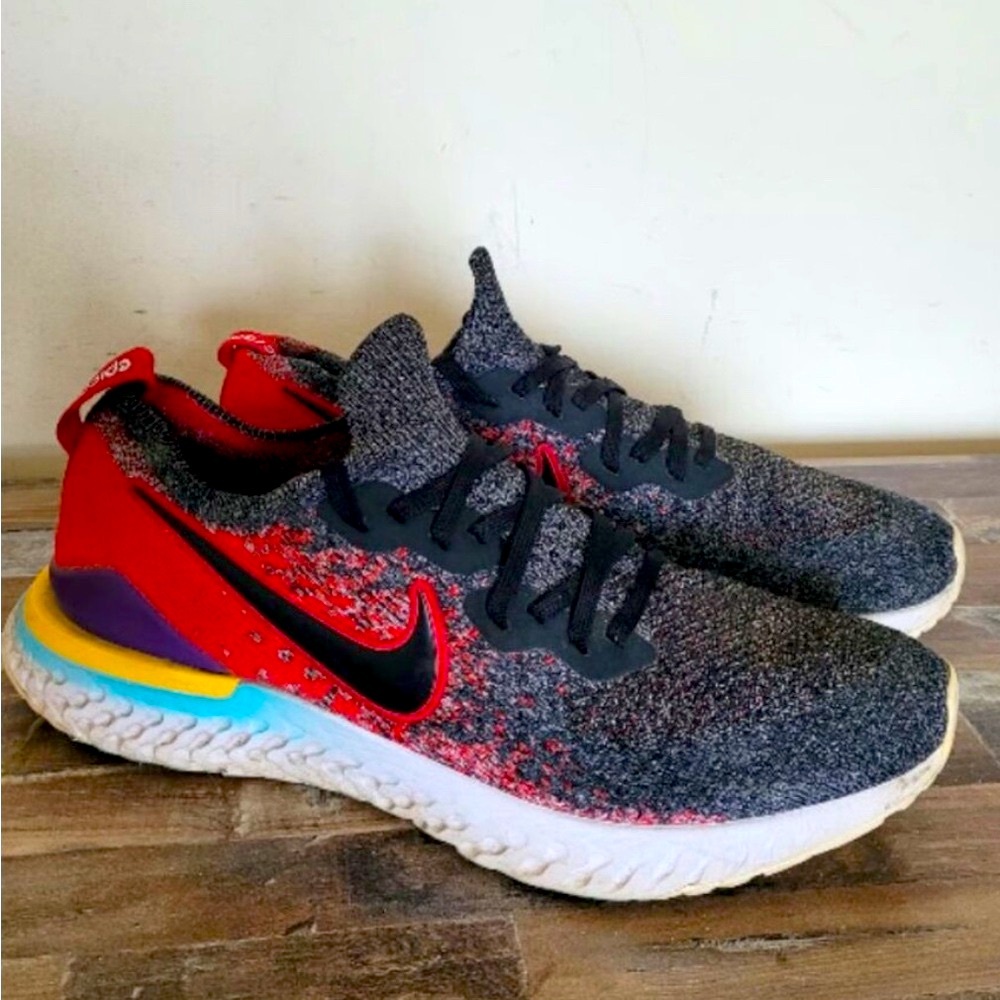 Nike Black and Red Lightweight Athletic Sneakers (easy on and off)